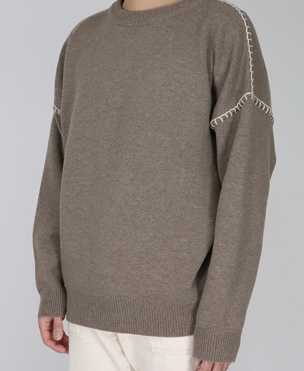 Stitched Knit(Brown)